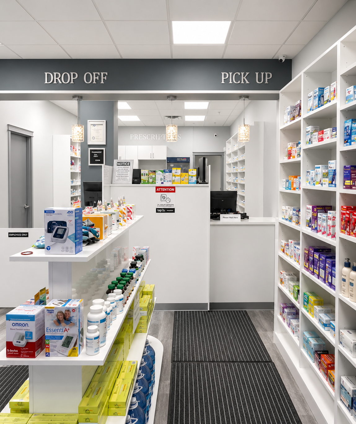Drop off and pick up counters